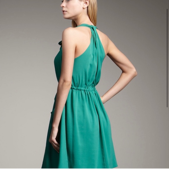 NWT Theory Women's Green Nadolin Silk Georgette Dress - Picture 3 of 6